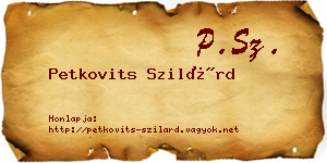 Petkovits Szilárd névjegykártya